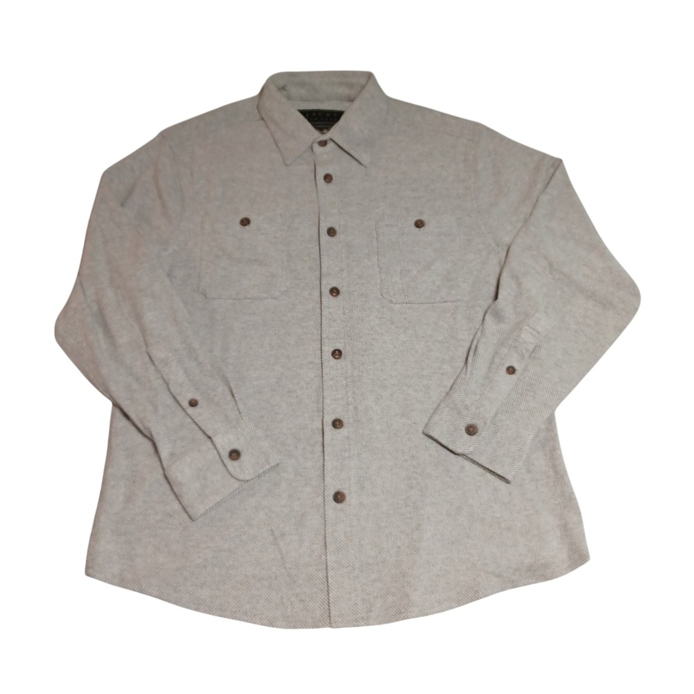 Jachs NY Mens Knit Long Sleeve Shirt Light Grey Button‎ Down Medium S26A-213-PVS